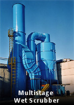 System of multistage wet scrubbers